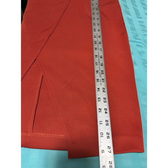 New York & Company Stretch Women's Red/Orange Front Slit Pencil Skirt Sz 8 NWTS - Picture 8 of 12